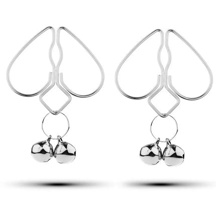 Adult Games Erotic Nipple Clamp of Metal Peach Heart Breast Clip with Weight Ball for Women BDSM Mimi Vaginal Stimulate Sex Toy