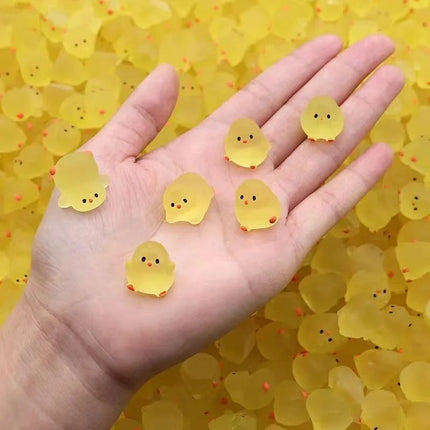 10-30PCS Mini Fluorescence Chicken Moss Toy Microlandscape Miniature Chick Figurines Fairy Garden Accessories Home Decor Crafts