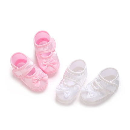 Newborn Baby's First Baptism Shoe: Newborn Boys and Girls' White Baptism Shoes Soft Sole Walking Shoes Multiple Styles-9CM/10CM