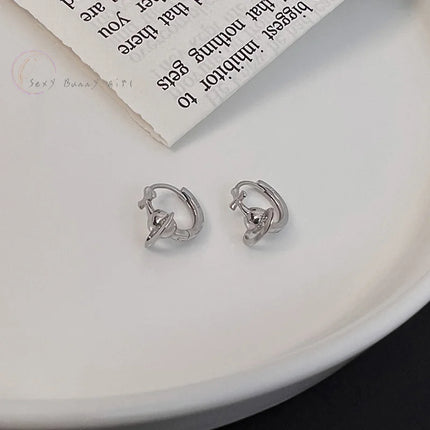 1Pair Korean Style Cross Cosmic Planet Saturn Stud Earrings Vintage Metal Earrings For Women Wedding Party Fashion Jewelry Gift