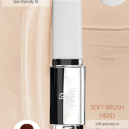 Two-in-one Brush Foundation Stick 13g, Double-head Lightweight and Smooth Concealer Foundation Lotion