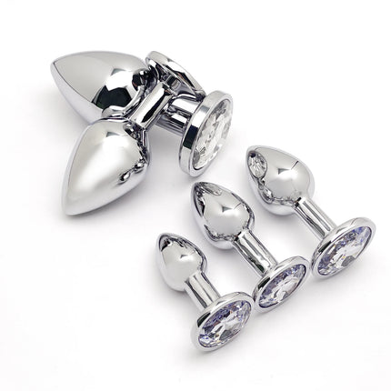 5 Size butt plug Metal anal plug Jewelry base beginner to expert G-point massage dildos adult women toys adult men toys