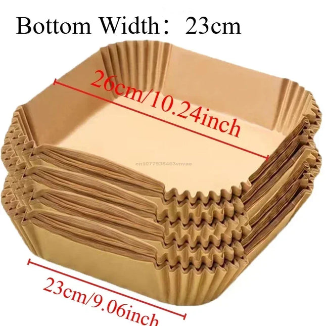 Square&Round&Rectangle Disposable Baking Paper Hot Air Fryer Paper Airfryer Cooking Baking Reusable Oven Food Waxed Paper Foil