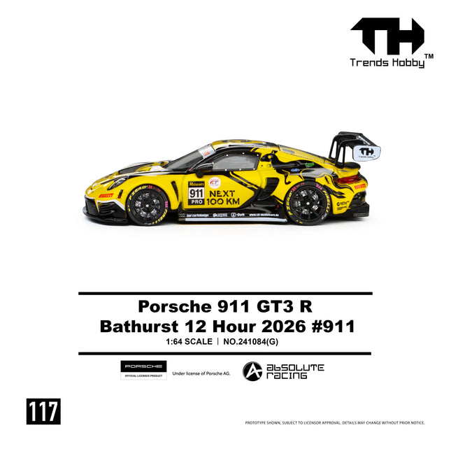 TH 1:64 Lamborghini Huracan GT3 EVO2 - GTWCA 2026 No. 29 Porsche 911 GT3R-B12H2026 No. 911 Alloy Car Model