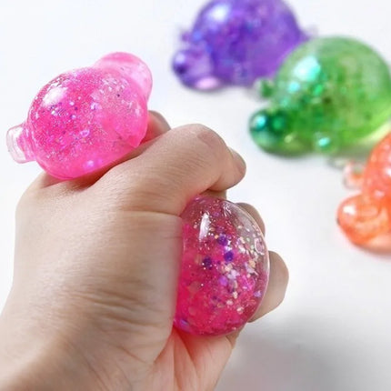 Squishy Turtle Fidget Toy Glitter Turtle Squeeze Toy Small Cute Animal Anti Stress Fidget Splat Decompressions Vent Squeeze Toy