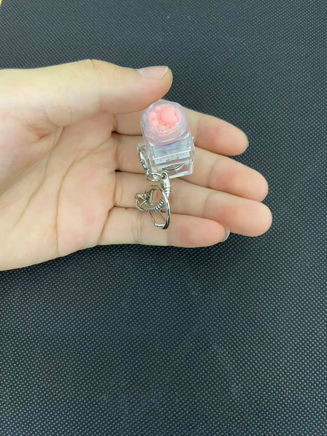 Fingertip Decompression Toy Keys Silicone Soft Cat Paws Keychain Key Ring Mobile phone Pendant Accessories Keyboard Tapping