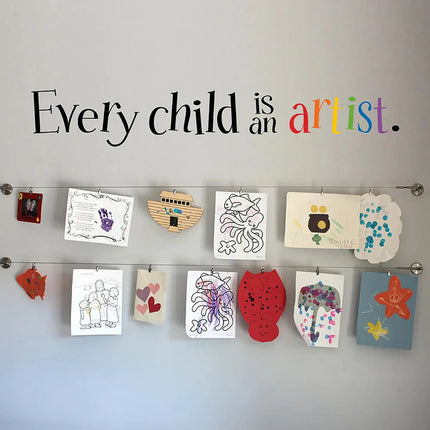 Colorful Every Child Is An Artist Wall Stickers Rainbow Motivational Slogan Wall Decals Classroom Bedroom Living Room Home Decor