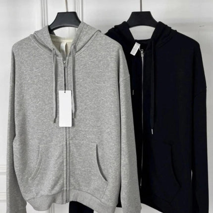 Black Sports Women's Coat Autumn New Cotton Zipper Sweatshirt Outerwear Grey Loose Casual Korean Fashion Classic Hoodies Jacket