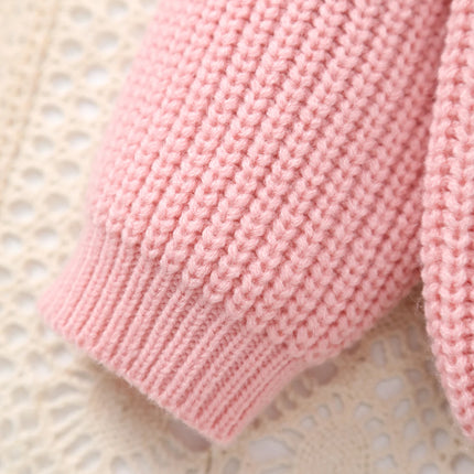 Baby Girl Knitted Round Neck Sweater with Letter Big Sister and Flower Embroidery, Fresh and Versatile, Ins Hot-Selling Top