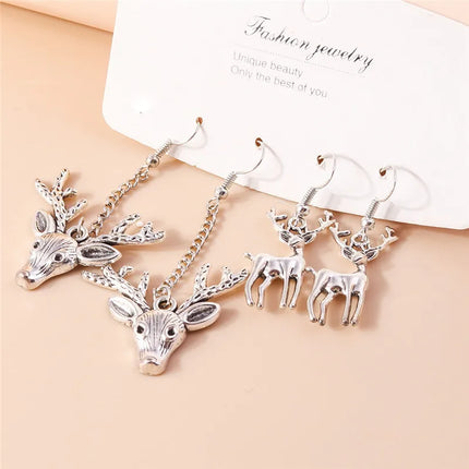 Aihua 12pcs Fashion Silver Color Heart Drop Earrings Set for Women Teens Simple Cross Pendant Dangle Earring Y2K Party Jewelry