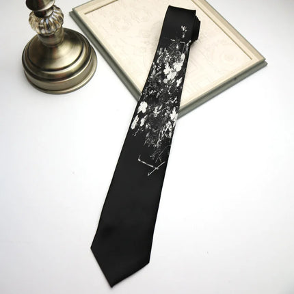 Chinese Style Printed Tie Artistic Personality Niche Casual Shirt Accessories Design Sense Tie Student Uniform Accessories
