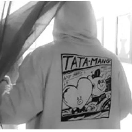 kpop Y2K cartoon Love Grey Hoodies Pullover Zipper Woman mark clothing y2k streetwear loose fashion Sweatshirts cardigan jacket