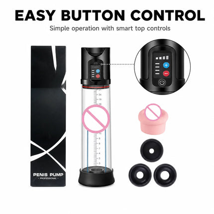 Vacuum Pump Electric Penis Enlargement Extend Pump Enhanced Penis Male Masturbator Penis Pumps for Men Erections Adult Sex Toys