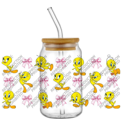 New Product Little Yellow Duck Waterproof DIY Decals 3D Transfers Stickers 16oz UV DTF for Glasses cup Wraps