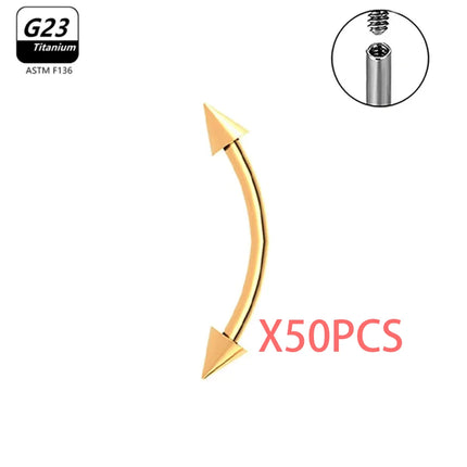 1/5/50pcs G23 Titanium ASTM-F136 Piercings Eyebrow  zircon Earring Internal thread Eyebrow Body Jewelry Wholesale