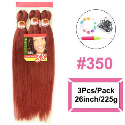 Braiding Hair Pre Stretched 3X Braid 26 Inch Ombre Braiding Hair Blonde Synthetic Fake Hair Extensions for Crochet Twist Women
