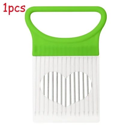 1/2/3/4pcs Effortlessly Slice Onions with this 1pc Colorful Onion Slicer Kitchen stainless steel potato chip onion holder