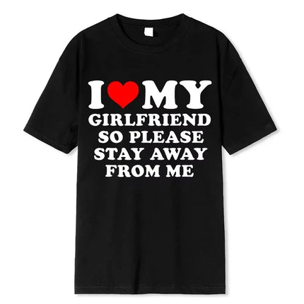 I Love My Boyfriend Clothes I Love My Girlfriend T Shirts For Women Clothes 2025 Couple Outfit Letter Graphic Tees Tops T-shirt
