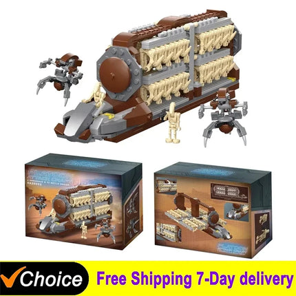 With Original Box 522pcs Platoon Attack Craft Building Set Destroy Droids Star Fight Model Blocks Toys Kids Holiday Gifts Boys
