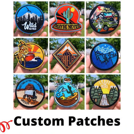 Custom Embroidery Patches for Clothing Min order 10 Pcs Logo Customized Personalised Iron on Sewing School Brand Caps DIY Crafts