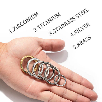 Black Titanium Keyring Car Men Flat Key Chain Rings Holder Lightweight EDC ARC Keychain Buckle for Accessories Gadgets Wholesale