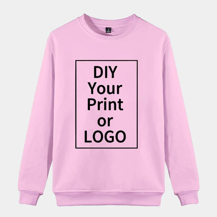 DIY Photo Logo Brand Printed Women Sweater Autumn And Winter Fashion Ladies Long Sleeve Sweatshirt Plus Size Hoodless Sweatshirt
