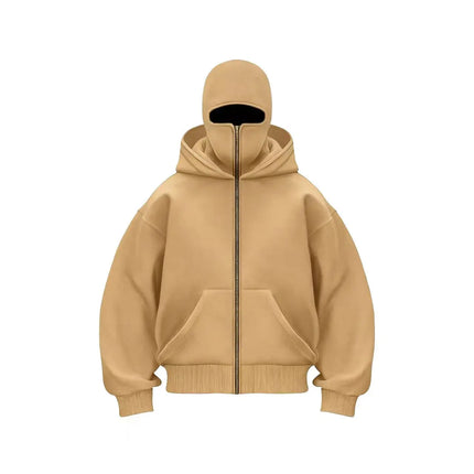 Men's and Women's Berets - Rock Style - Fall/Winter Collection - New Product - Double-Layered Hooded Sweatshirt - Zipper Jacket