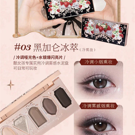 Flower Knows Strawberry Rococo Moonlight Mermaid Jewel Eyeshadow Palette 5 Colors Pearlescent Mashed Potatoes 2023