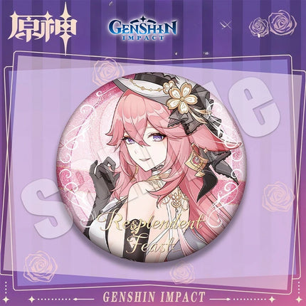 Genshin Impact Anime Merch Pendant Dadalia Qingqing Diluc Sano Yae Shenzi Badge Fans Collectible Accessories for Backpack Hoodie