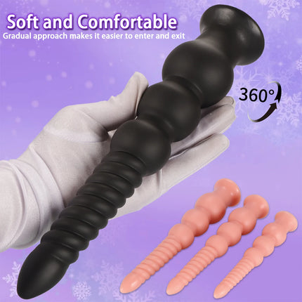 Large Long Spiral Anal Plug Training Expansion Big Knot Butt Plug Anal Dilator Prostate Massager Anal Sex Toys For Women Men Gay