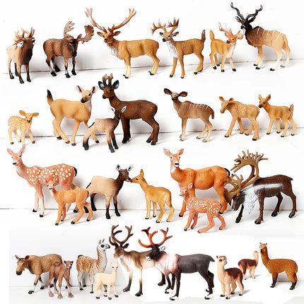 Simulation Woodland Animal Deer ,Moose,Elk,Reindeer,Alpaca,Kudu Model Figurines Cake Toppers Collection Figure Christmas Gift