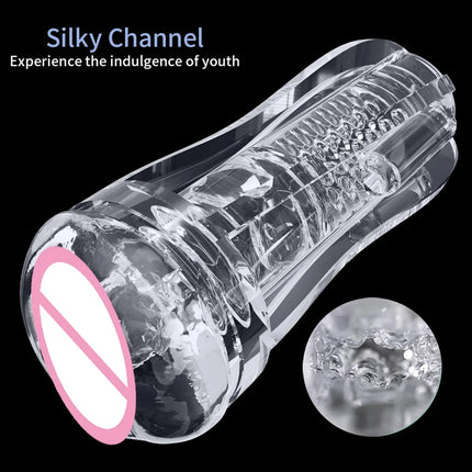 Male Masturbator Cup Soft Pussy Sex Toys Transparent Vagina Anal Adult Endurance Exercise Supplies Vacuum Pocket Cup for Men 18