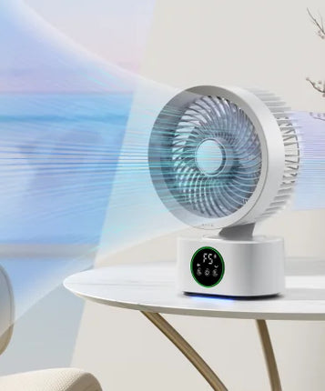 Portable Rechargeable Wall Hanging Fan, Foldable Shaking Head Fan with Remote Control and Night Light, Household Air Cooler