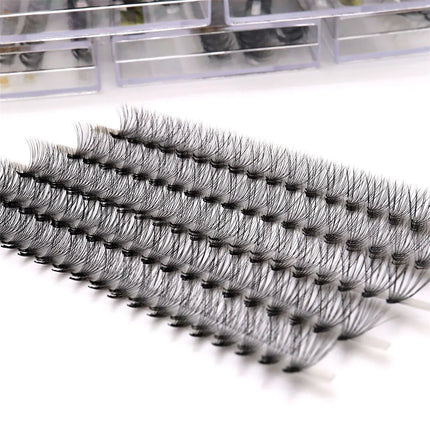1200 Fans 3D-20D Premade Russian Volume Fans Sharp Thin Pointy Stem Premade Lashes Extension Faux Mink Lashes Wholesale