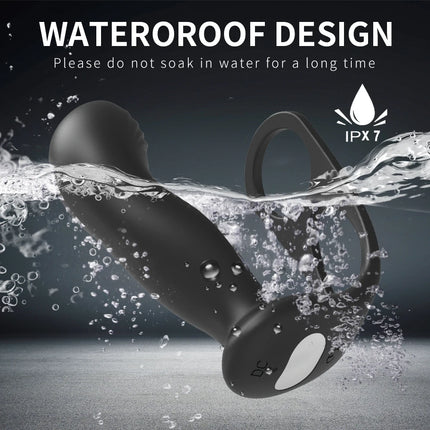 Wireless Control Double Penis Ring Vibrator Prostate Massager Delay Ejaculation Men Butt Plug Dildo Prostate Stimulator Sex Toys