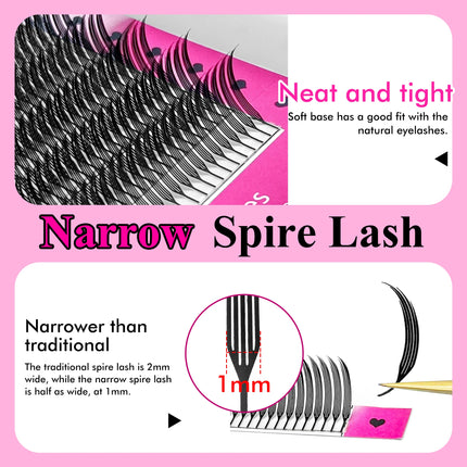 LAKANAKU Lasery troqueladas pestañas Narrow Spire Lashes Technological Fibers Anime Spike Eyelashes