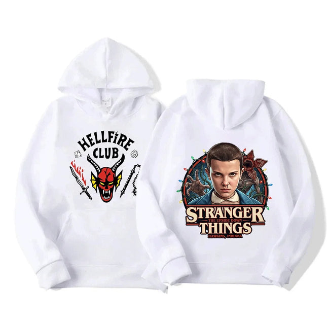 Stranger Things Kids (3-12Y) Matching Hoodie with Upside Down Design, Hawkins Indiana Inspired Pullover Sweatshirt for Family