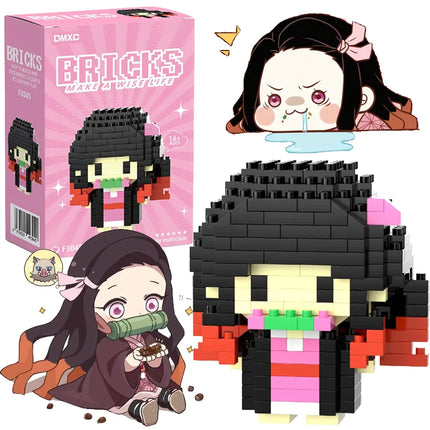 Anime Demon Slayer Rengoku Anjuro Micro Building Blocks Kimetsu No Yaibe Figure Tomioka Giyuu Bricks Kits Desktop Toys Gifts