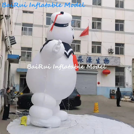 Giant Inflatable Stay Puft Marshmallow Man Holiday Decor For Halloween Christmas Yard Party Parade Float Prop With LED Lights