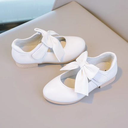 Girls Princess Shoes Shallow Bowknot Metallic Color Fashion Sweet Girl's Mary Janes Shoes Light Non-slip 26-36 Kids Ballet Flats