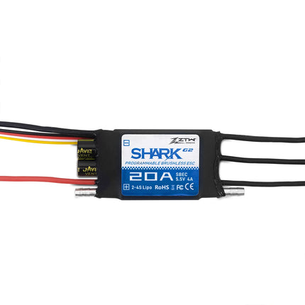 ZTW 32-Bit ESC Shark G2 100A 80A 60A 50A 40A 30A 20A SBEC 5V/6V 8A Brushless Speed Controller for RC Boat Underwater Thruster
