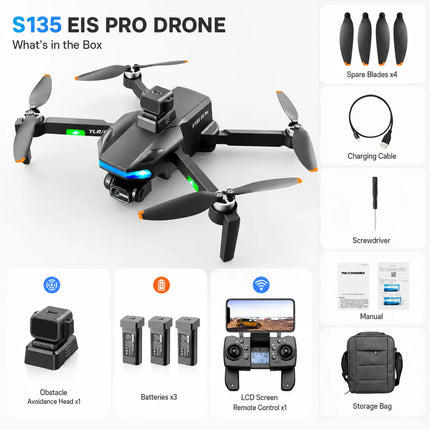 ZNLYRION S135 EIS PRO Drone with GPS Auto Return 8K HD Camera 360° Obstacle Avoidance, 5G WIFI FPV  Brushless Motor