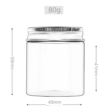 10/30/50pcs 50ml 80ml Travel Cosmetic Empty Bottle Clear/Brown/Blue Jar Pot Aluminum Cover Cream Eyeshadow Makeup Container Box