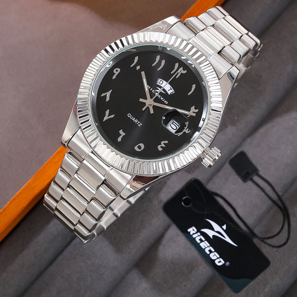 Fashion Sports Watches Men Business Stainless Steel Watchband Calendar Week Display Reloj Masculino Leisure Clock WristWatch
