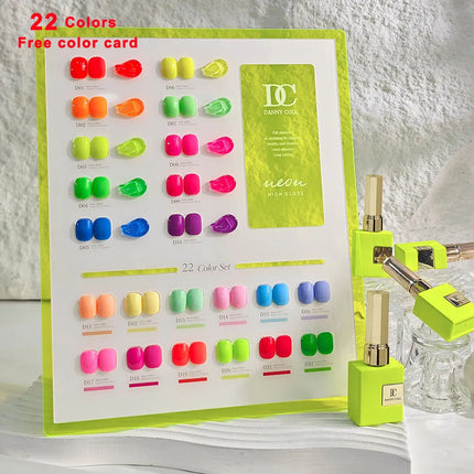 Fluorescent Color Gel Nail Polish Set Summer Neon Gel Semi Permanent Varnishes Nail Art Manicure Soak Off UV LED Gel Polish 15ml