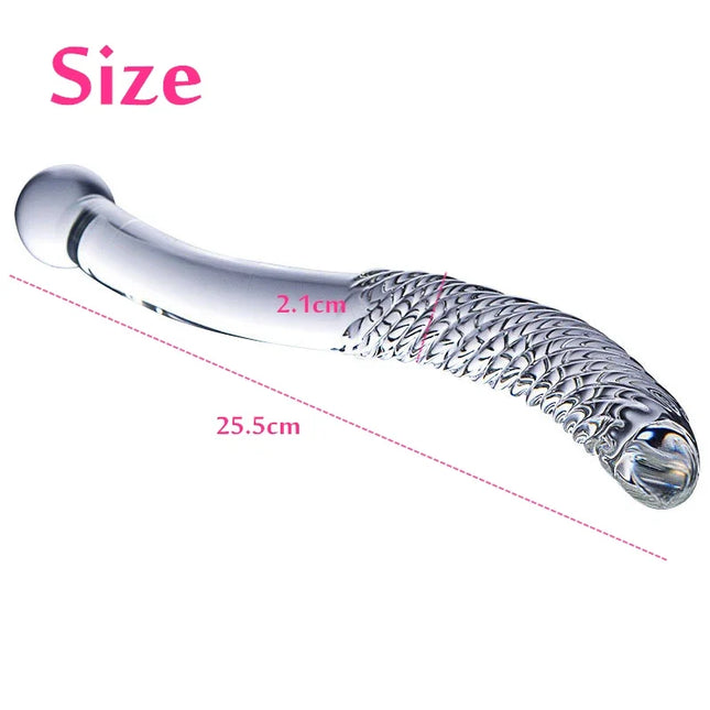 Sex Double Ended Crystal Glass Dildo Artificial Penis Granule Spiral G Spot Massager Adult Game Sex Toys for Woman Gay