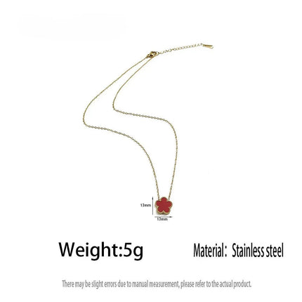 Fashlonable Womens Flve Leaf Flower Gold Plated Pendant Necklace For Women Temperament Llght Luxury Hlgh Quallty Clavicle Chain