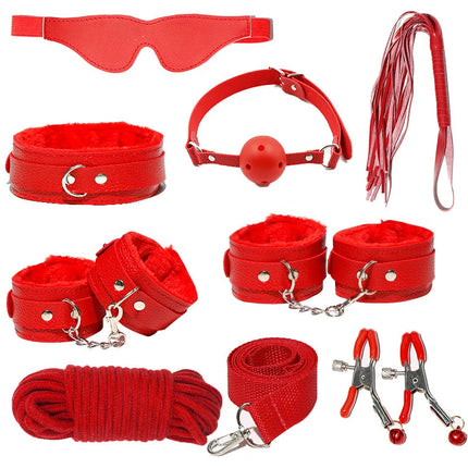 Bdsm Bondage Set Restraint Adult Game Handcuff Neck Collar Wrist Mouth Gag Strap Fetish SM Sex Toys for Woman Couples Product