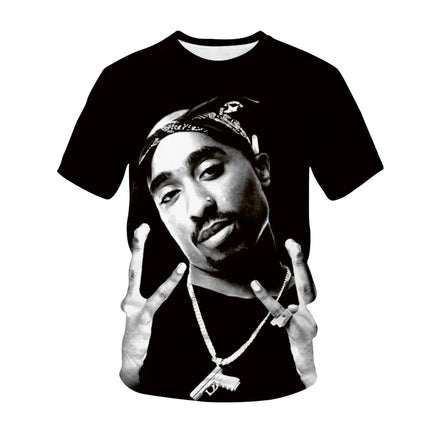 Rapper Tupac 2pac 3D Print Summer Fashion Men's T-shirt  Clothing Casual Short Sleeve T-shirt for Cool Men Tops Tees Clothes