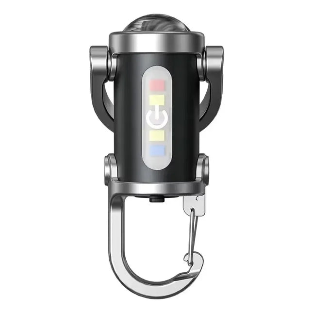 Rechargeable Mini Keychain Flashlight COB Working Light with Outdoor Hook Emergency Warning Light for Camping Walking Hiking
